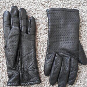 Aris lined black leather gloves sz 7.5